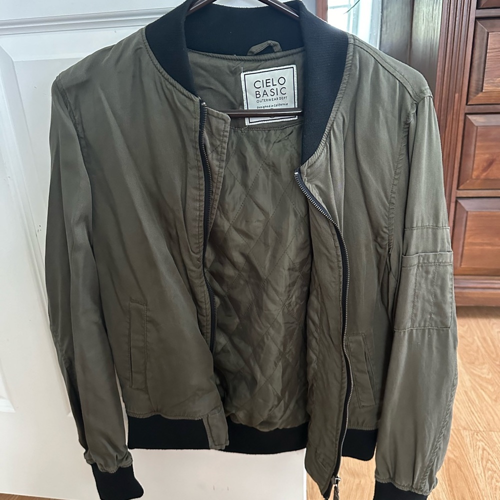 Women’s Olive Bomber Jacket